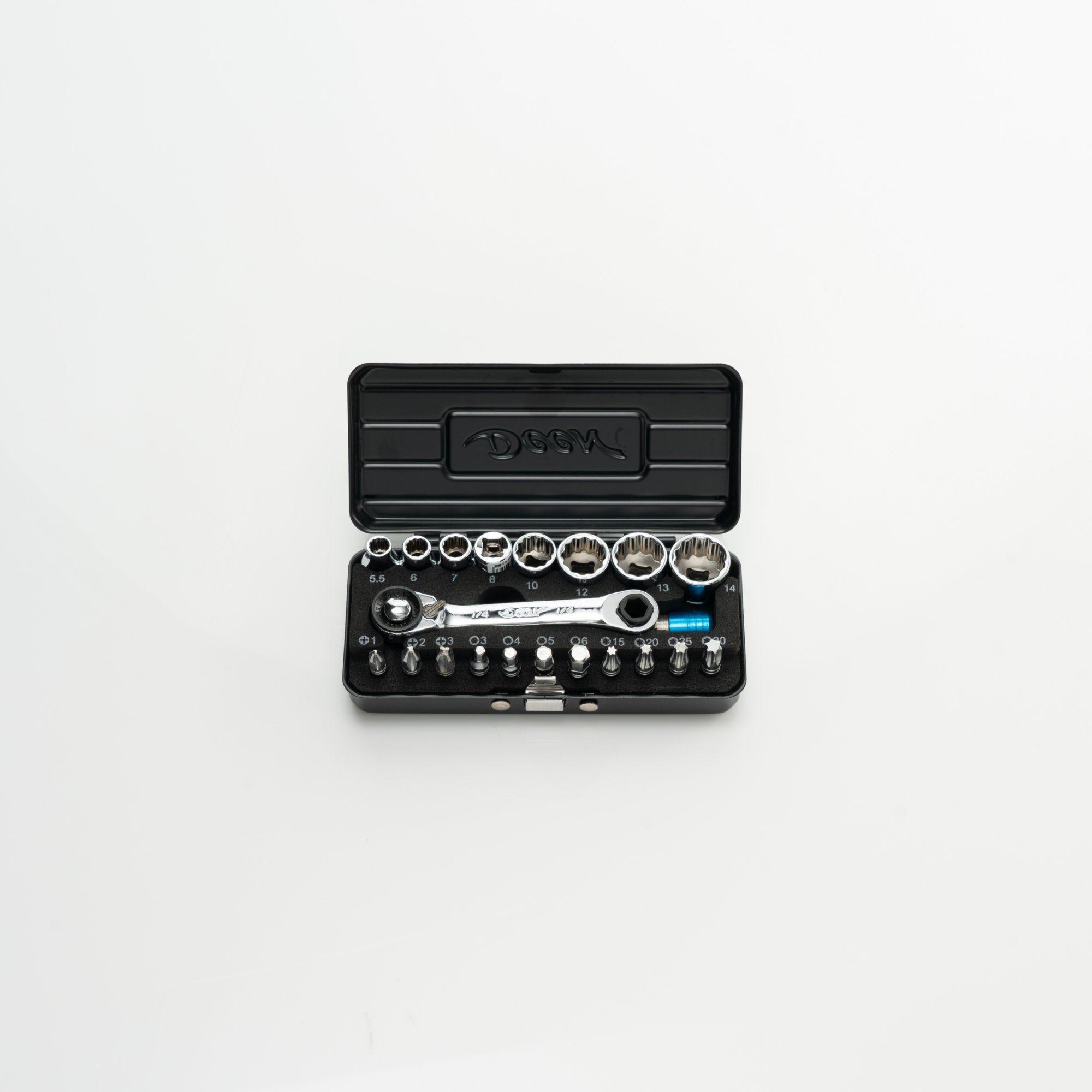 Deen 1/4" 12 Point ratchet tool set, DNCRBS21W