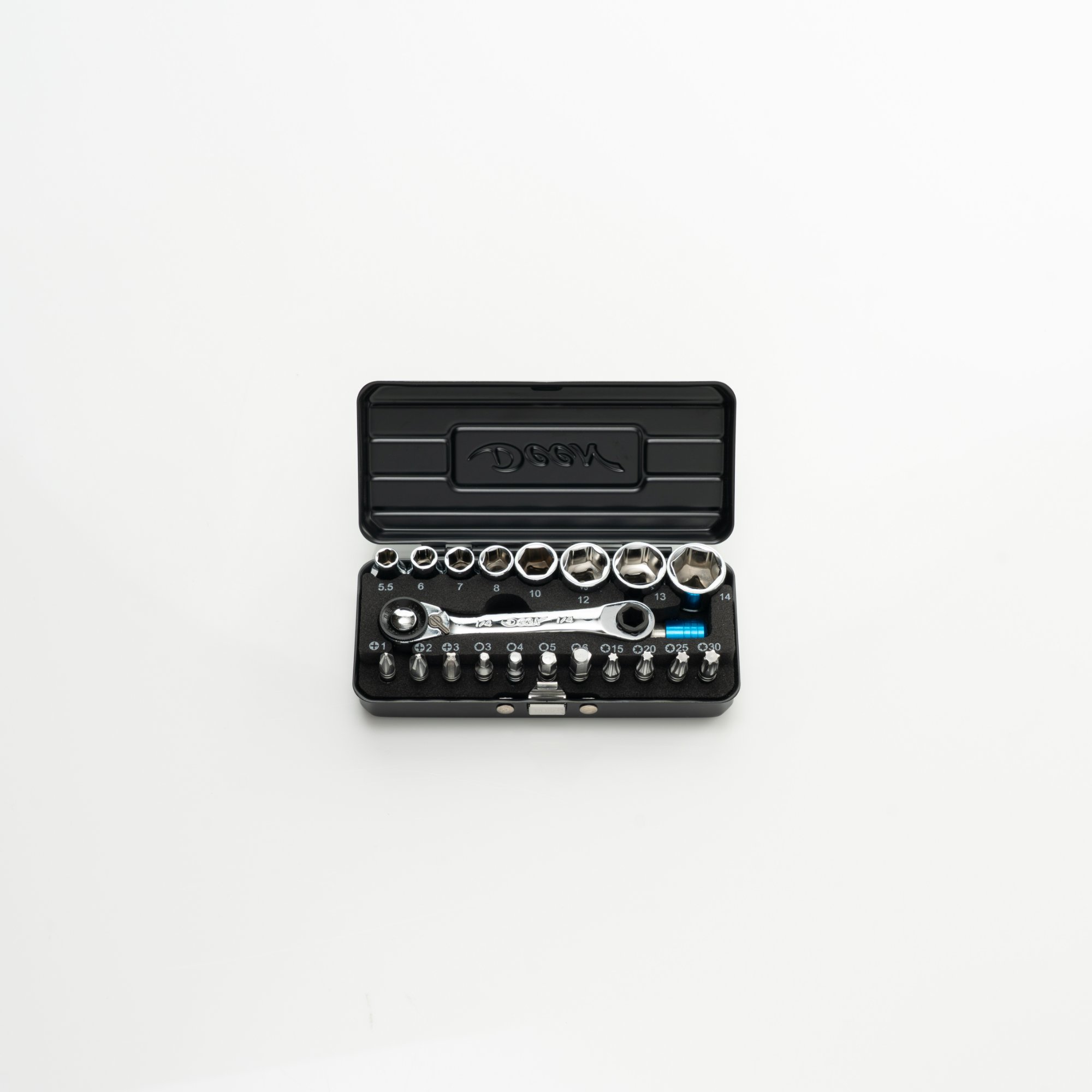 Deen 1/4" 6 Point ratchet tool set, DNCRBS2
